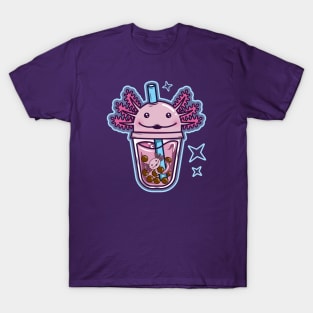 Axolotl bubble tea blue and pink T-Shirt